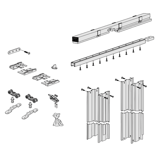 BRIO Pocket Door Kit PS80-20/1 To Suit Plasterboard Stud Walls Single Door Universal Kit Special Order