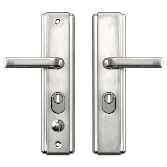 HOOPLY 5586 Square Backplate Lever Handles 68mm Centres Right Hand - Chrome Plated