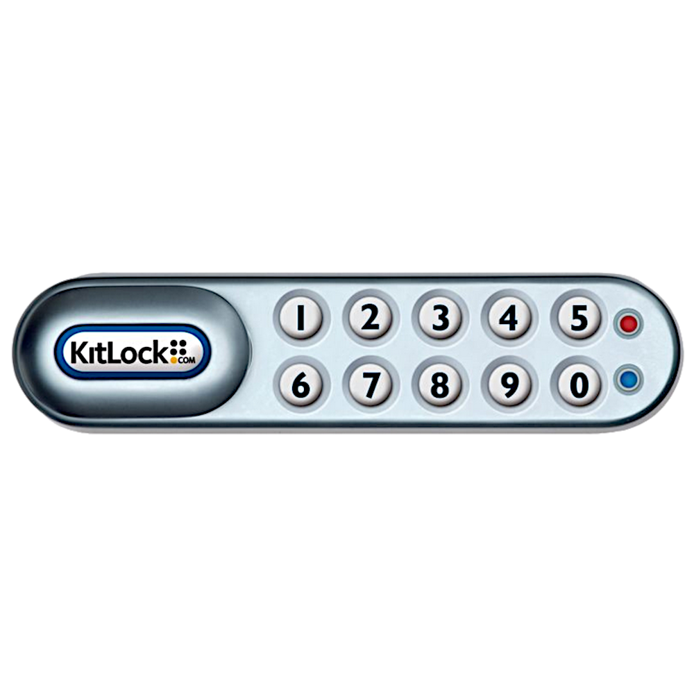 CODELOCKS KL1000 Horizontal Battery Operated Digital Cabinet Lock Right Hand - Silver Grey