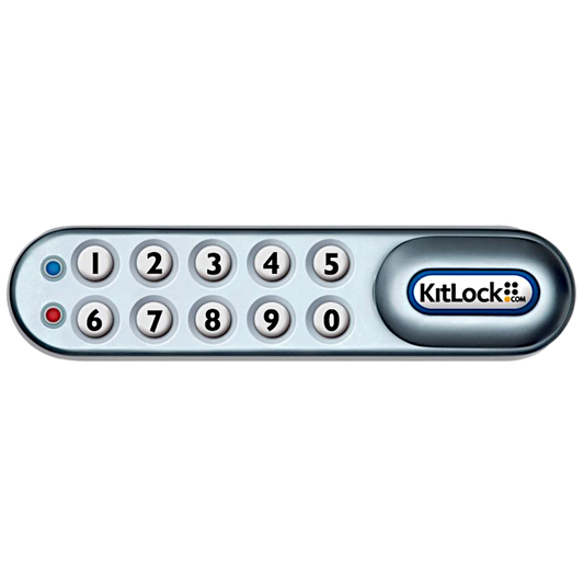 CODELOCKS KL1000 Horizontal Battery Operated Digital Cabinet Lock Left Hand - Silver Grey