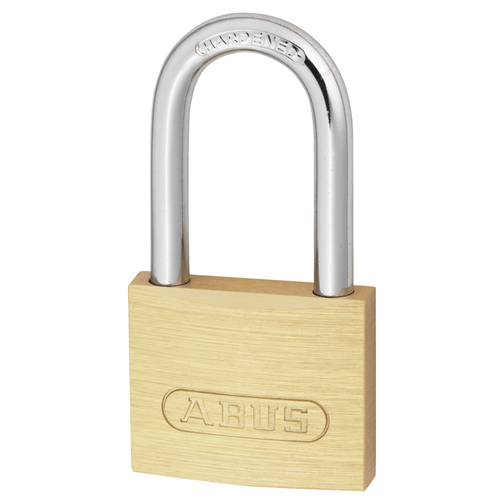 ABUS 713 Series Brass Long Shackle Padlock 40mm Long Shackle Keyed To Differ - Hardened Steel