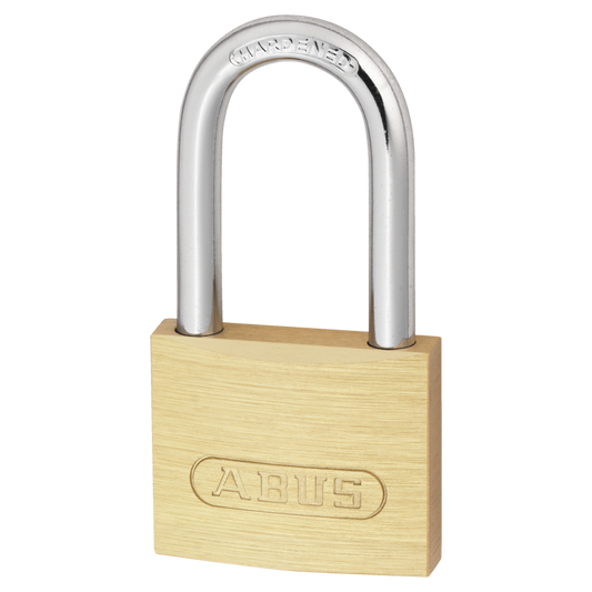 ABUS 713 Series Brass Long Shackle Padlock 40mm Long Shackle Keyed To Differ - Hardened Steel