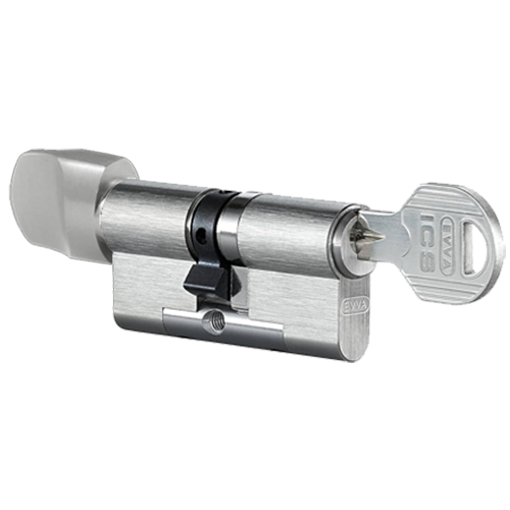 EVVA ICS KDZ Key & Turn Euro Cylinder TS007 1* KD 72mm 36-36 31-10-31 Keyed To Differ 003EI - Nickel Plated