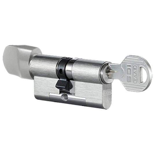 EVVA ICS KDZ Key & Turn Euro Cylinder TS007 1* KD 72mm 36-36 31-10-31 Keyed To Differ 003EI - Nickel Plated