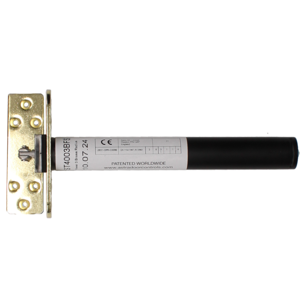 ASTRA DOOR AST4003 Narrow Door Closer Size 3 Square Plate - Brass