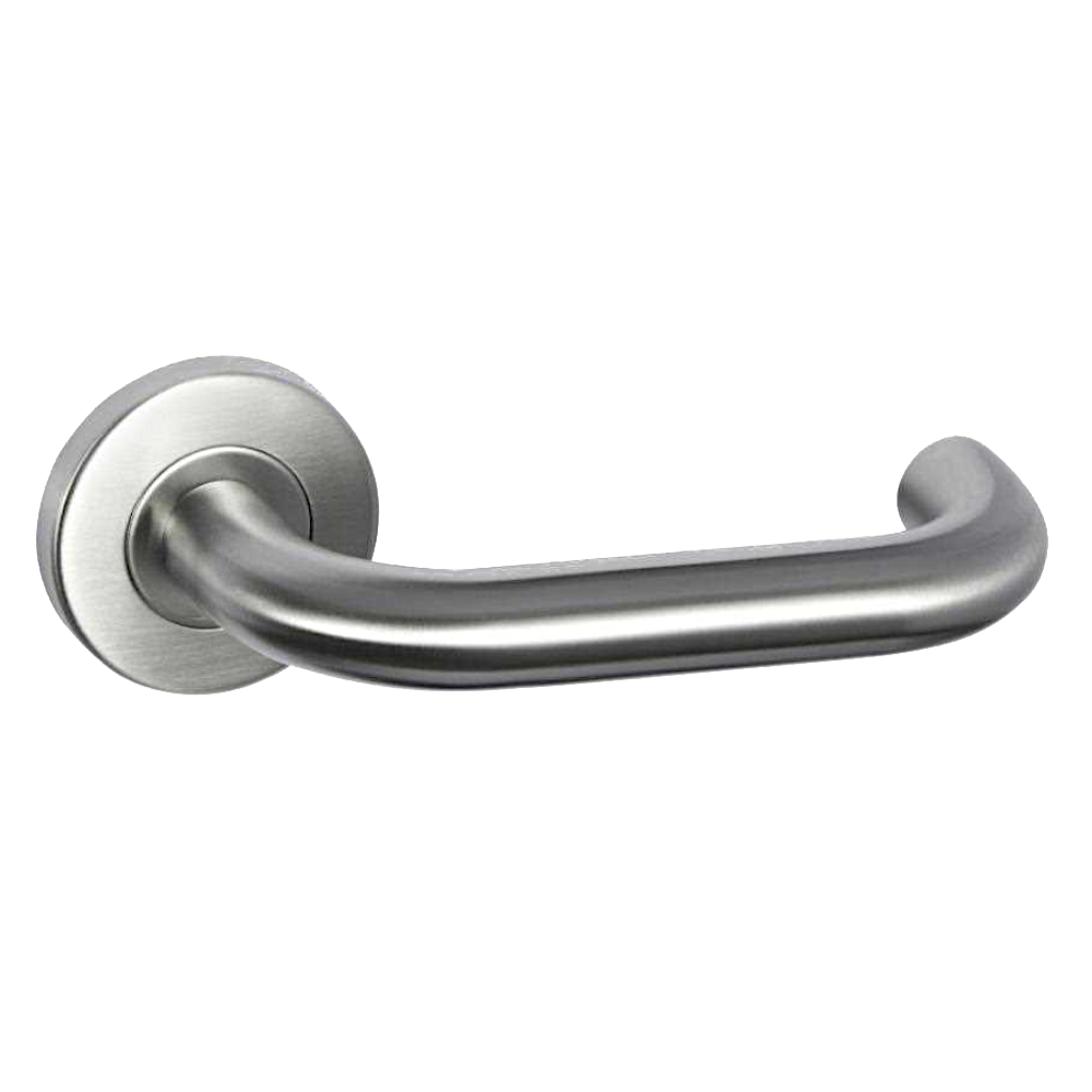 UNION J-1000RRSS01SS Return To Door Lever On Rose Tubular Handle Satin Stainless Steel