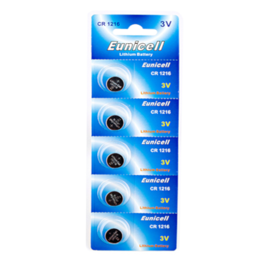 EUNICELL 3V CR1216 Button Cell Battery (5 PER CARD) CR1216