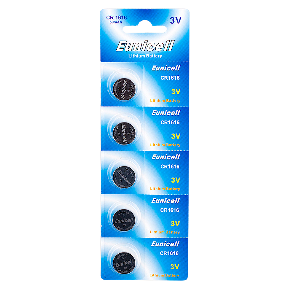 EUNICELL 3V CR1616 Button Cell Battery (5 PER CARD) CR1616