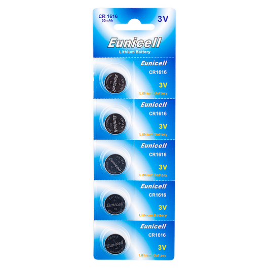 EUNICELL 3V CR1616 Button Cell Battery (5 PER CARD) CR1616