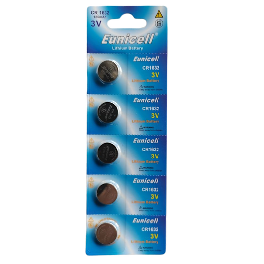 EUNICELL 3V CR1632 Button Cell Battery (5 PER CARD) CR1632