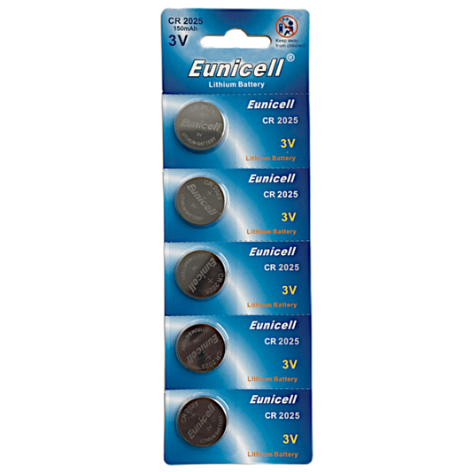 EUNICELL 3V CR2025 Button Cell Battery (5 PER CARD) CR2025