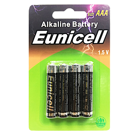 EUNICELL AAA 1.5V Alkaline Batteries (4 PER CARD) AAA