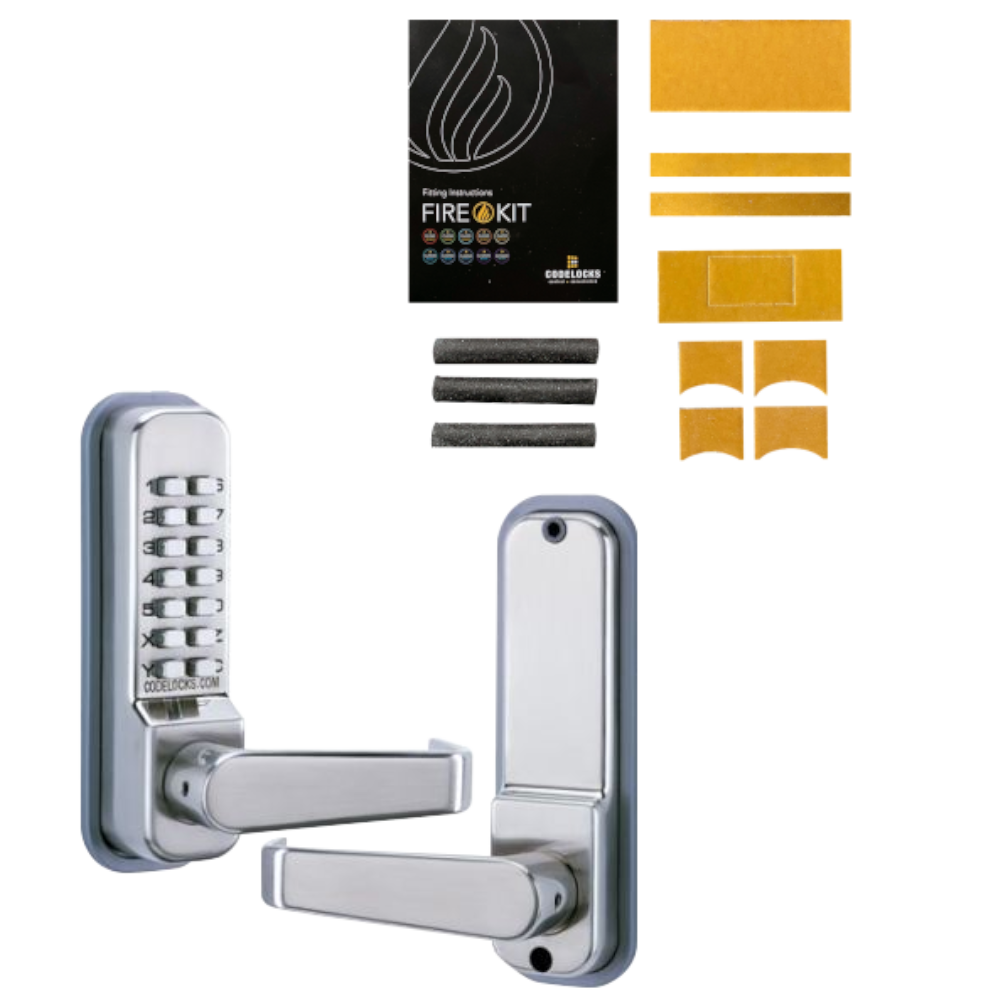 CODELOCKS CL410 Digital Lock With Tubular Mortice Latch CL410 With Fire Kit - Stainless Steel