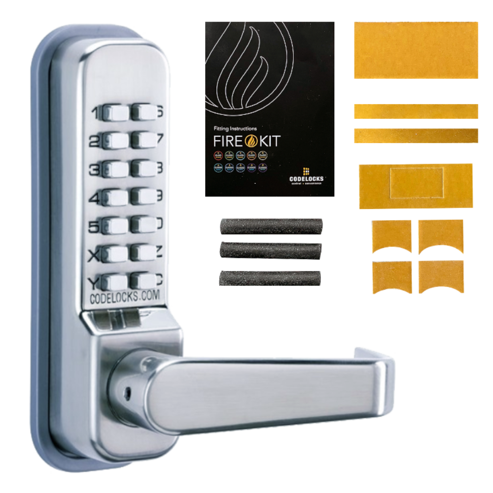 CODELOCKS CL425 Digital Lock With Mortice Lock CL425 With Fire Kit - Stainless Steel