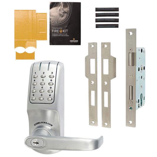 CODELOCKS CL5020 Battery Operated Digital Lock With Mortice Sash lock CL5020 BS FKP - Brushed Steel