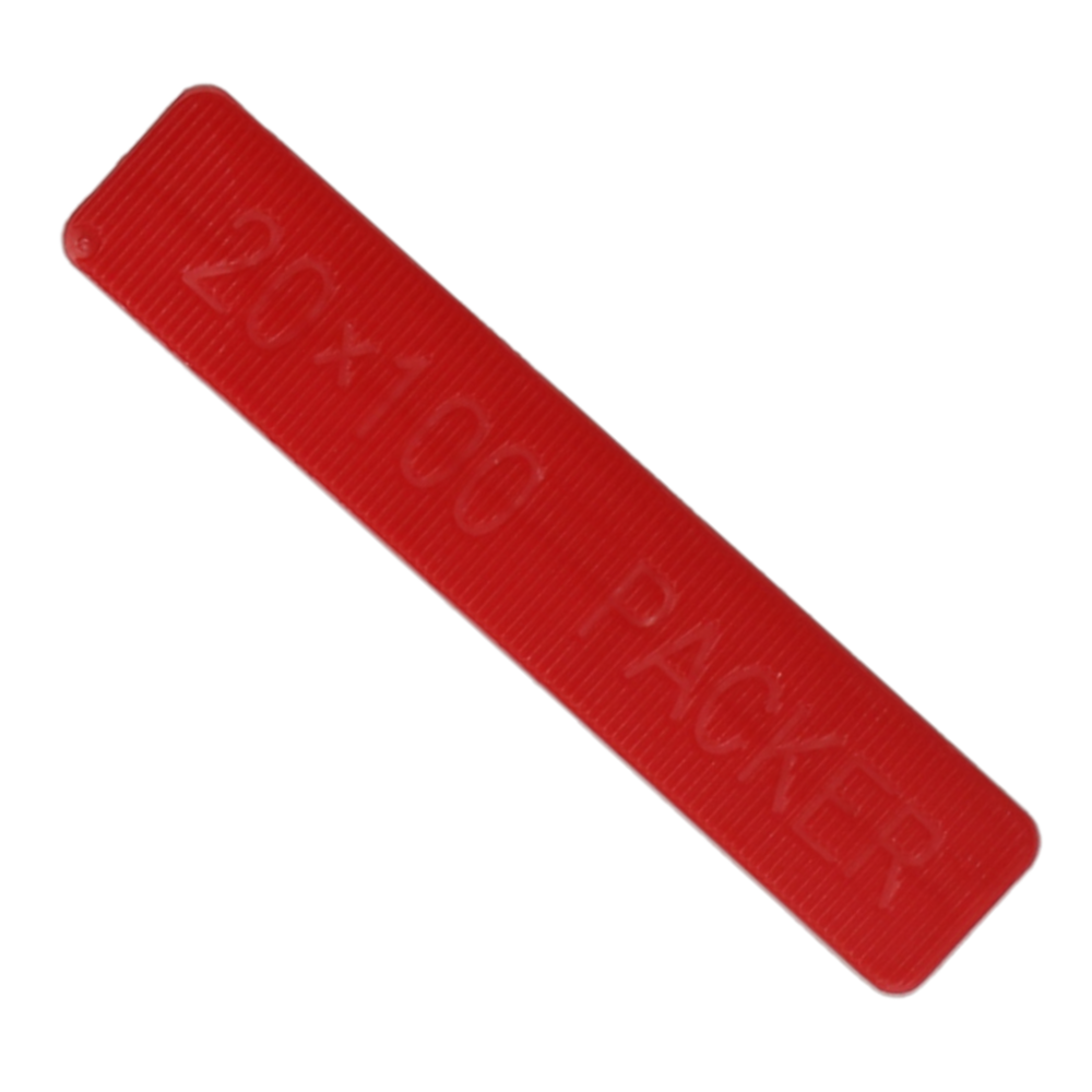 ALDRIDGE Flat Glazing Packers 100mm Length x 20mm Width (1000 PACK) 6mm Depth - Red