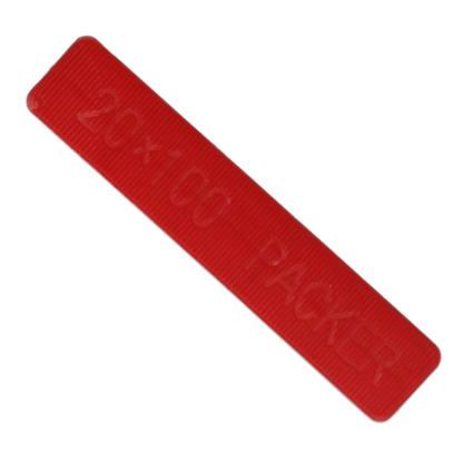 ALDRIDGE Flat Glazing Packers 100mm Length x 20mm Width (1000 PACK) 6mm Depth - Red