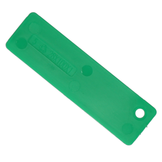 ALDRIDGE Flat Glazing Packers 100mm Length x 28mm Width (1000 PACK) 1mm Depth - Green