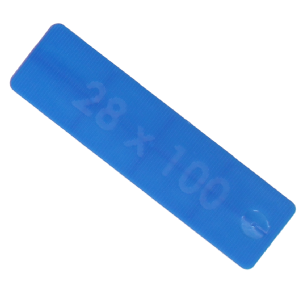 ALDRIDGE Flat Glazing Packers 100mm Length x 28mm Width (1000 PACK) 5mm Depth - Blue