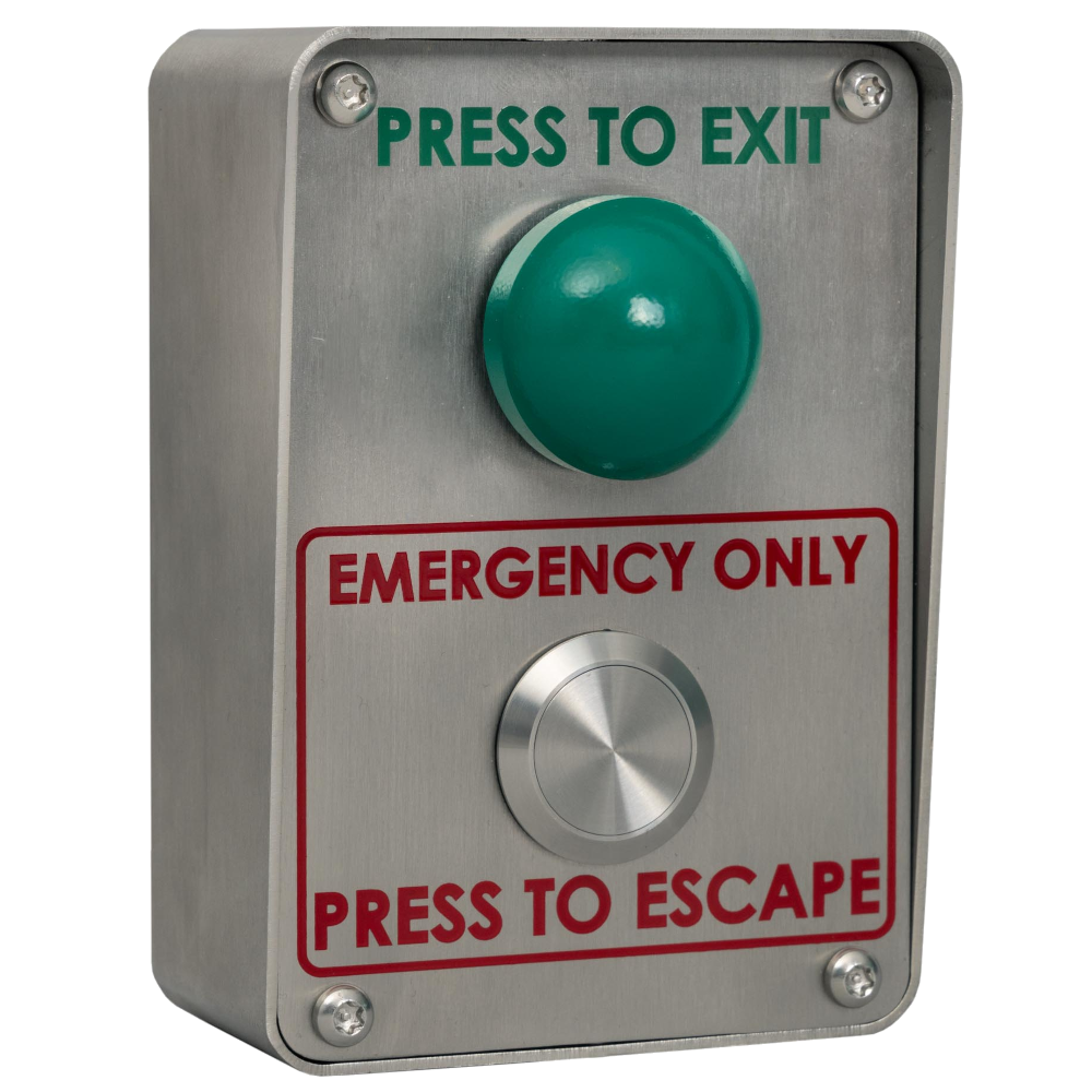 RGL Green Dome Exit Button With Vandal Resistant Emergency Exit Button Stainless Steel VP-EEB - Stainless Steel