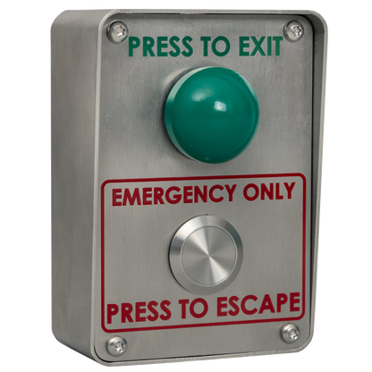 RGL Green Dome Exit Button With Vandal Resistant Emergency Exit Button Stainless Steel VP-EEB - Stainless Steel