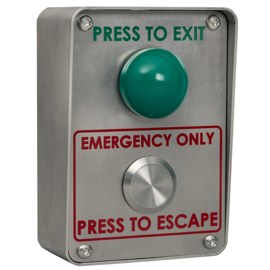 RGL Green Dome Exit Button With Vandal Resistant Emergency Exit Button Stainless Steel VP-EEB - Stainless Steel