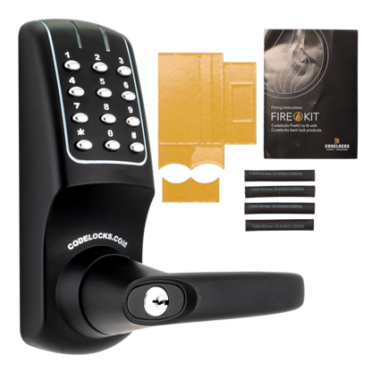 CODELOCKS CL5010 Battery Operated Digital Lock CL5010 Solid With Fire Kit - Black