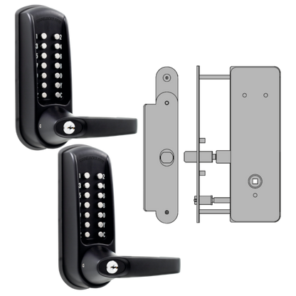 CODELOCKS CL0630 Back To Back Digital Lock Black Marine Grade With XTD Gate Lock CL0630 BK MG BB XTD Without Passage Set