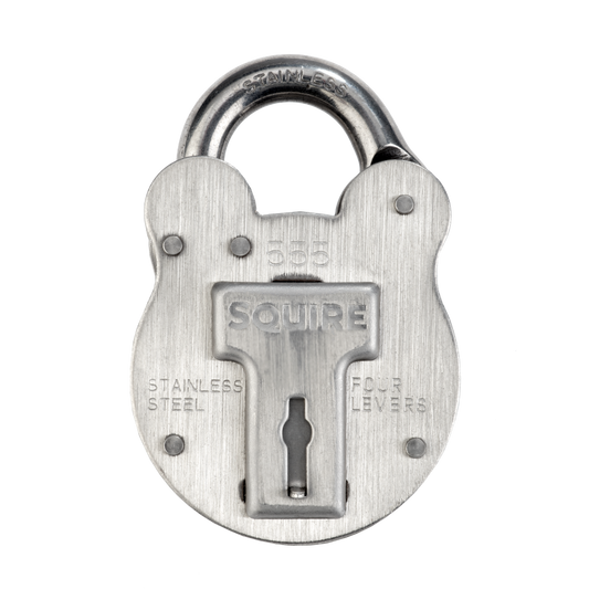 SQUIRE 555 Stainless Steel Old English Marine Padlock Keyed To Differ 50mm Carded