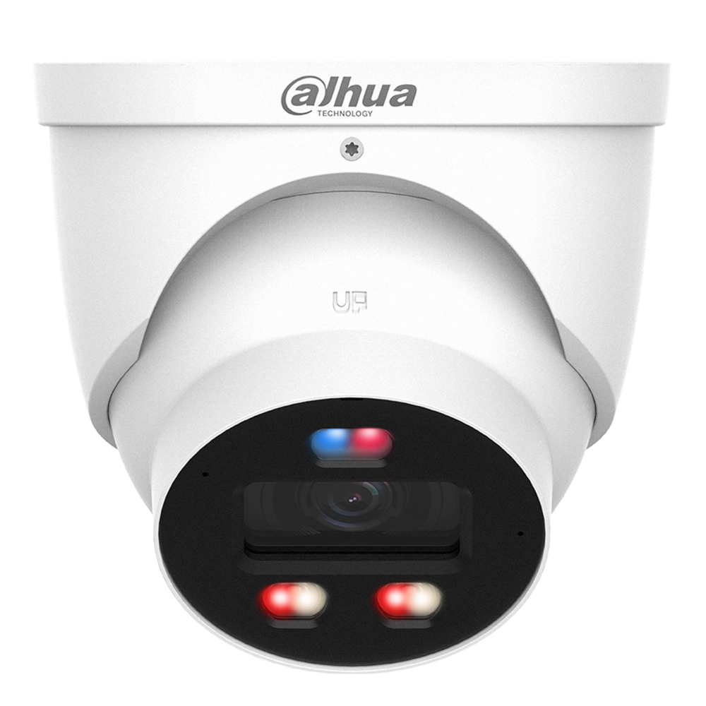 DAHUA IP Turret Dome (Eyeball) WizSense Series 3 Network Camera With Active Deterrence 30 Metre IR 12V DC 8MP - White