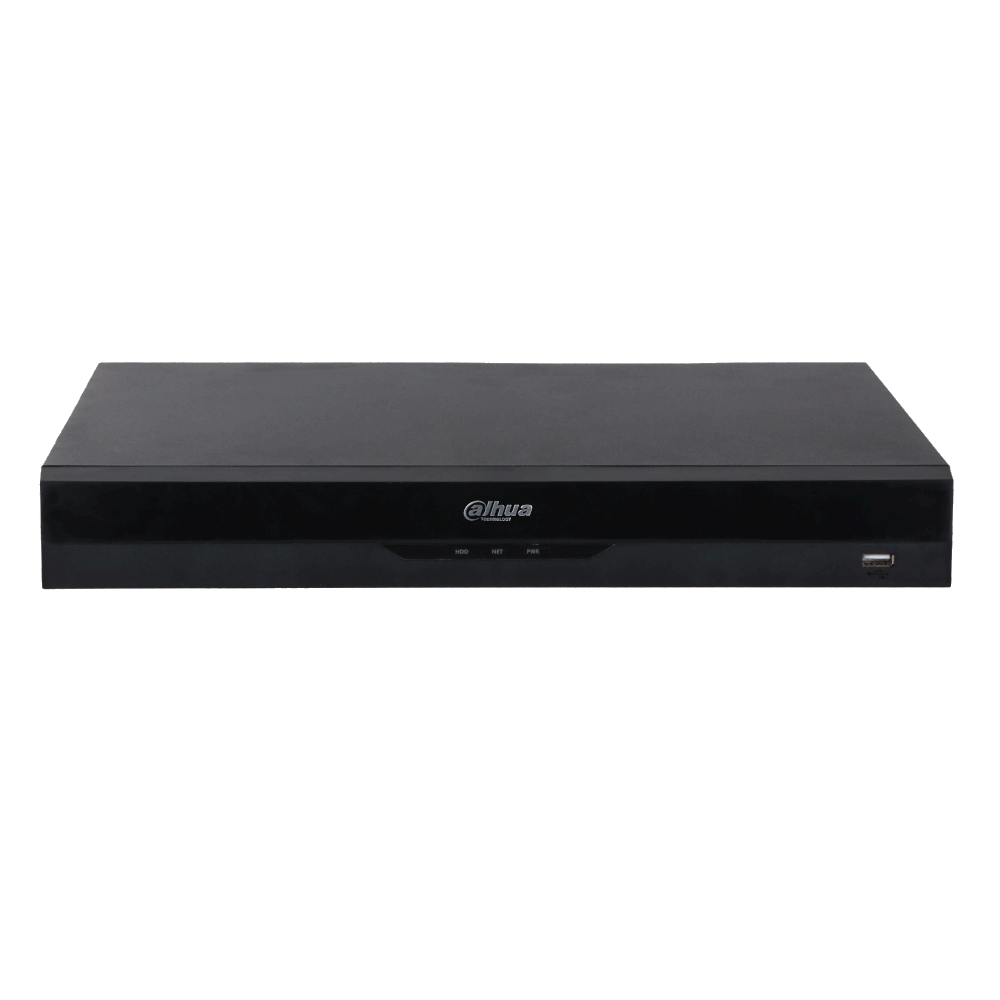 DAHUA NVR 4000 Series 16 Channel WizSense AI 256Mbps/180Mbps (AI Enabled) Incoming Bandwidth, 4K Output NVR4216-16P-EI No HDD - Black