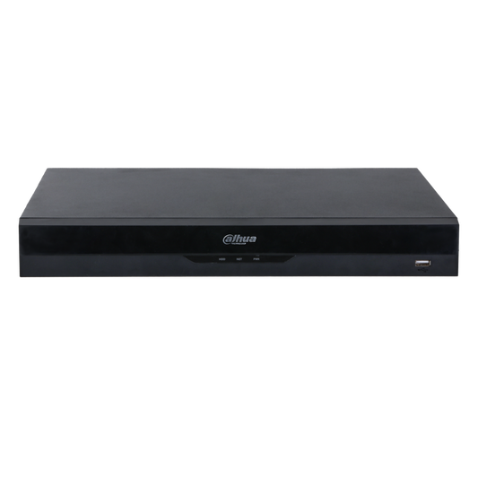 DAHUA NVR 5000 Series 8 Channel WizSense AI 384Mbps/200Mbps (AI Enabled) Incoming Bandwidth, 4K Output NVR5208-8P-EI 4TB HDD - Black