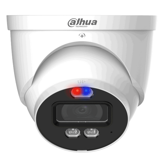 DAHUA HDCVI Turret Dome (Eyeball) Camera Active Deterrence 16:9 12V DC 5MP - White