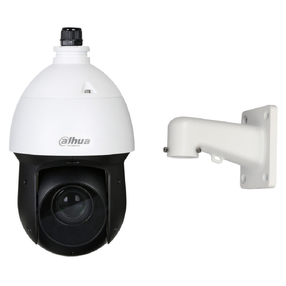 DAHUA HDCVI PTZ Camera SD49 Series 2MP Optical Zoom IP66 12V DC Including Wall Bracket 2MP - White