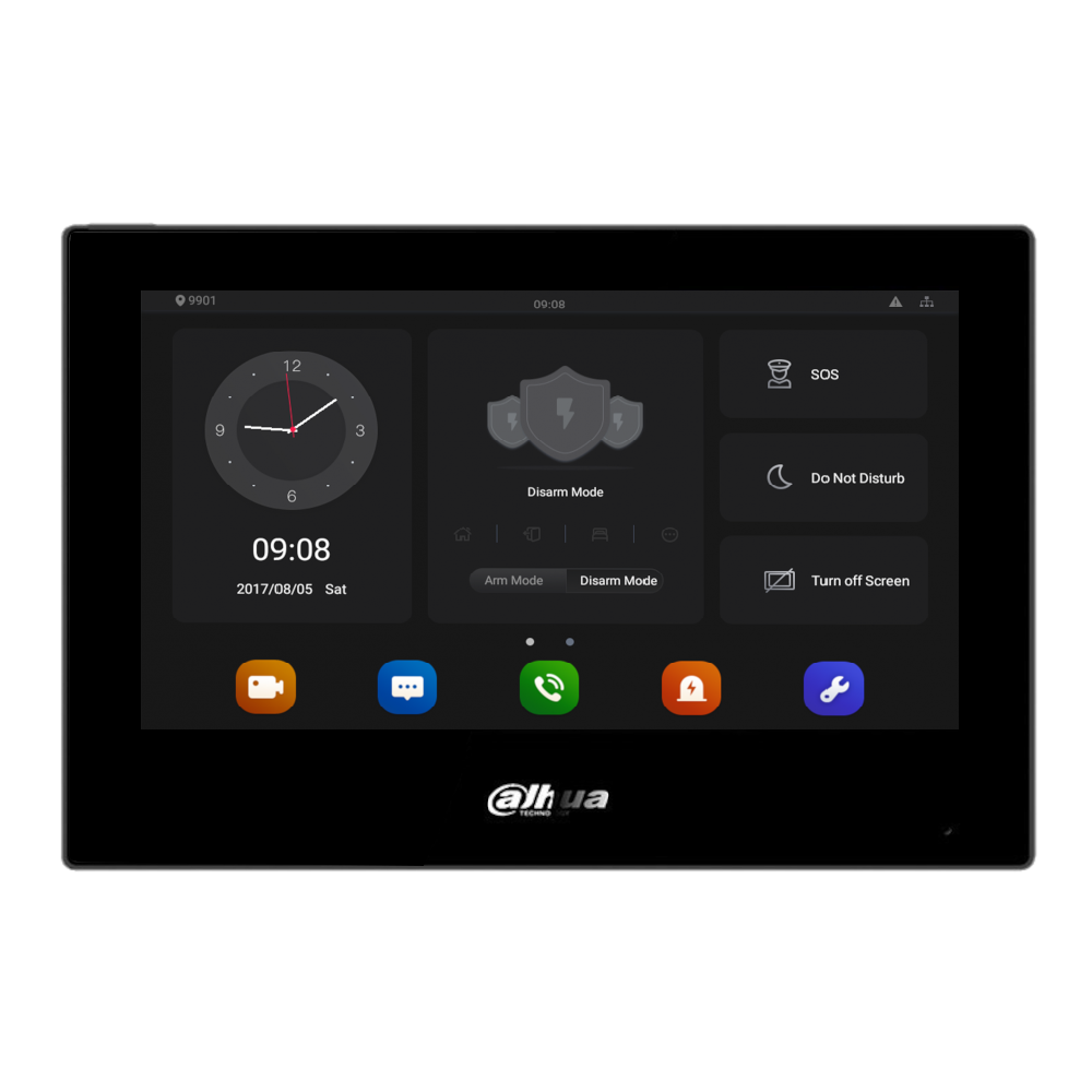 DAHUA Video Door Entry VTH5 Series Indoor Monitor IP Wi-Fi Android 7 Inch Touchscreen Black