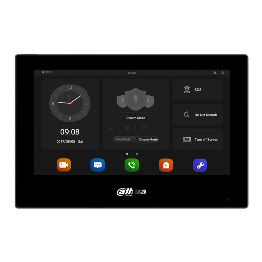 DAHUA Video Door Entry VTH5 Series Indoor Monitor IP Wi-Fi Android 7 Inch Touchscreen Black