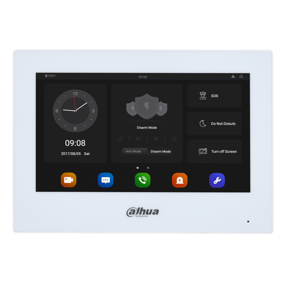 DAHUA Video Door Entry VTH5 Series Indoor Monitor IP Wi-Fi Android 7 Inch Touchscreen White