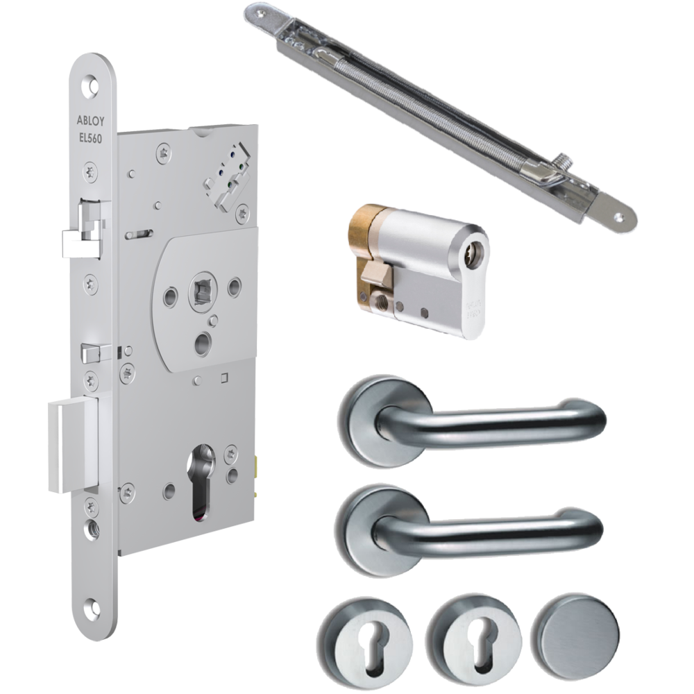 ABLOY EL560 DIN Electric Lock EN179 Compliant Package 1E 65mm Backset EN179 Package1E