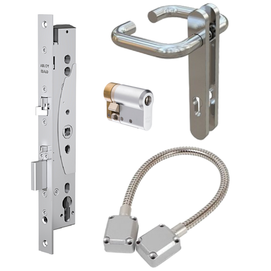 ABLOY EL460 Narrow Stile DIN Electric Lock EN179 Compliant Package 3E 35mm Backset EN179 Package3E