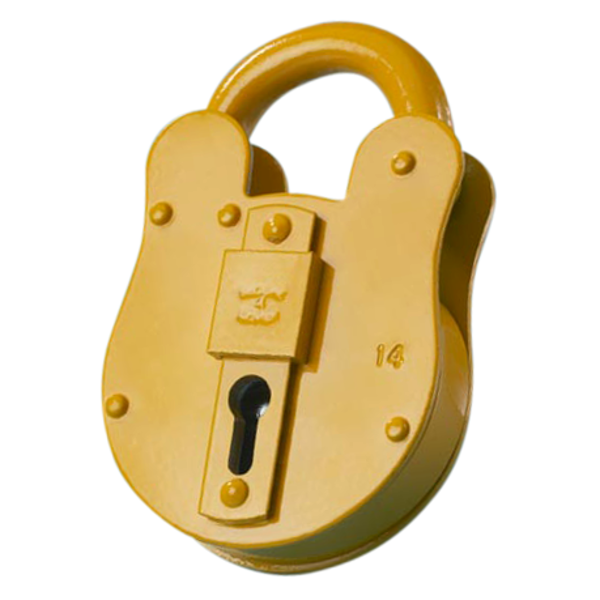 WALSALL LOCKS FB Old English Padlock FB14 67mm Keyed Alike - Yellow