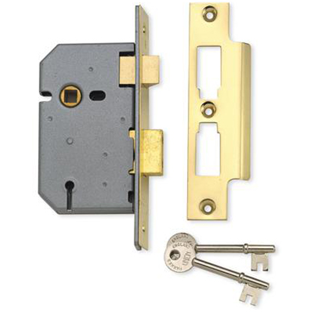 UNION 2277 3 Lever Sashlock 64mm Keyed Alike M101M - Polished Lacquered Brass