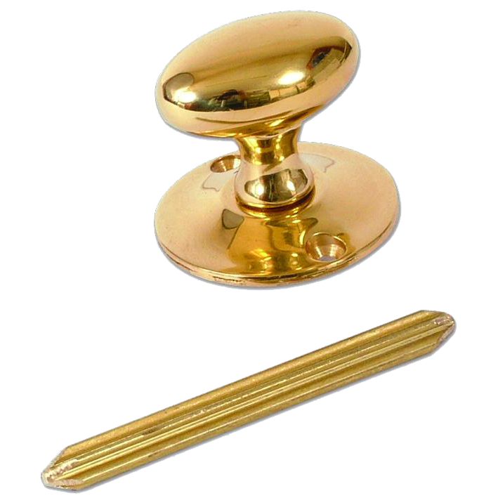 Frank Allart 523 Security Bolt Turn Knob 57mm Turn Only - Polished Brass