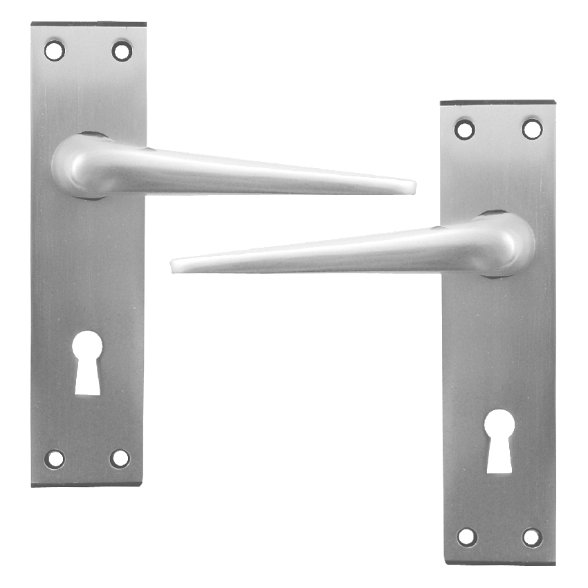 DORTREND 4212 Shirley Plate Mounted Lever Lock Furniture Lever Lock - Anodised Aluminium