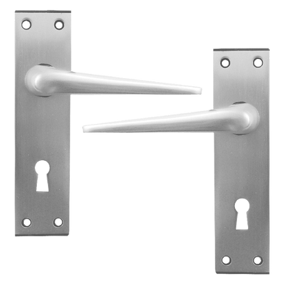 DORTREND 4212 Shirley Plate Mounted Lever Lock Furniture Lever Lock - Anodised Aluminium