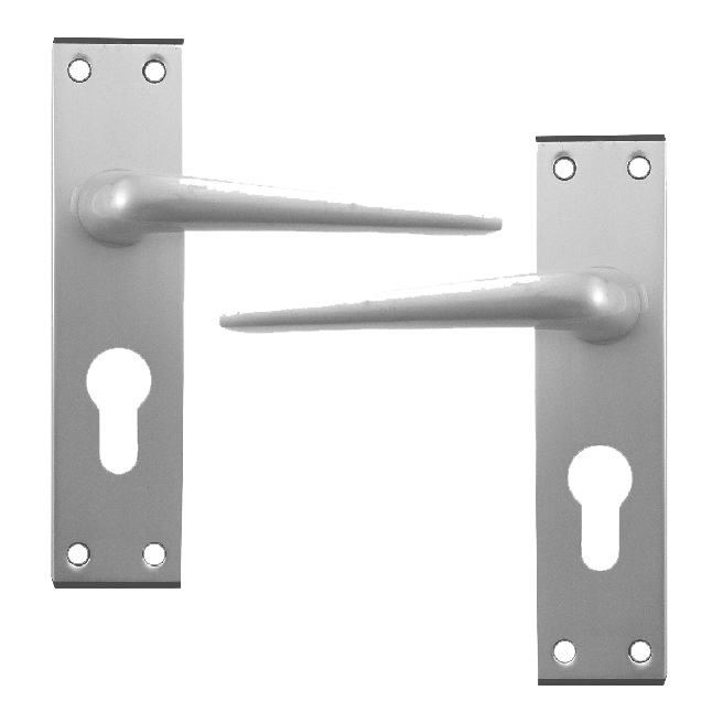 DORTREND 4212 Shirley Plate Mounted Lever Lock Furniture Euro Lever Lock - Anodised Aluminium