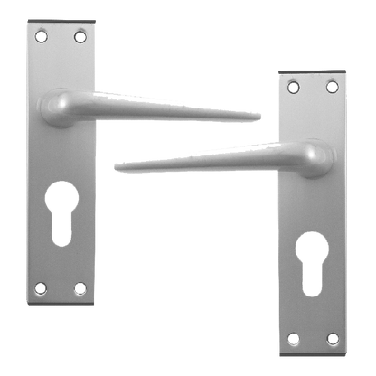 DORTREND 4212 Shirley Plate Mounted Lever Lock Furniture Euro Lever Lock - Anodised Aluminium