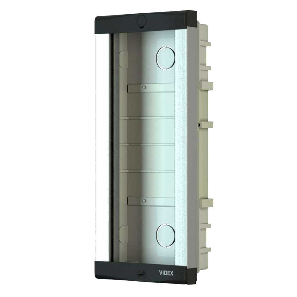 VIDEX 8K Series Flush Housing 2 Module - Satin Aluminium