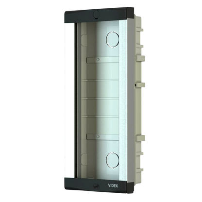 VIDEX 8K Series Flush Housing 2 Module - Satin Aluminium