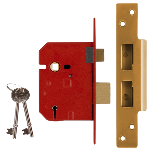 UNION 2234 5 Lever Sashlock 64mm Keyed To Differ - Polished Brass