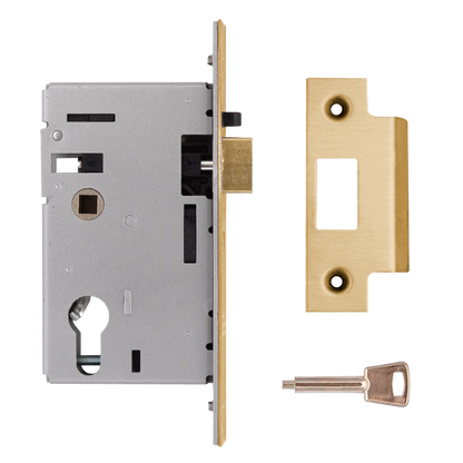 UNION L2349 Euro Nightlatch Case 77mm - Polished Lacquered Brass